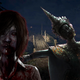 Two female ghosts are from the game Home Sweet Home. One has short brown hair covering one eye and a nasty nosebleed running down her shirt, the other is in Thai traditional dress and posed with her arms stretched out.